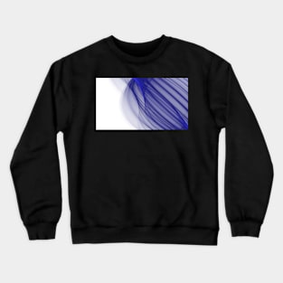Abstract wave and curved lines illustration blue and white Crewneck Sweatshirt
